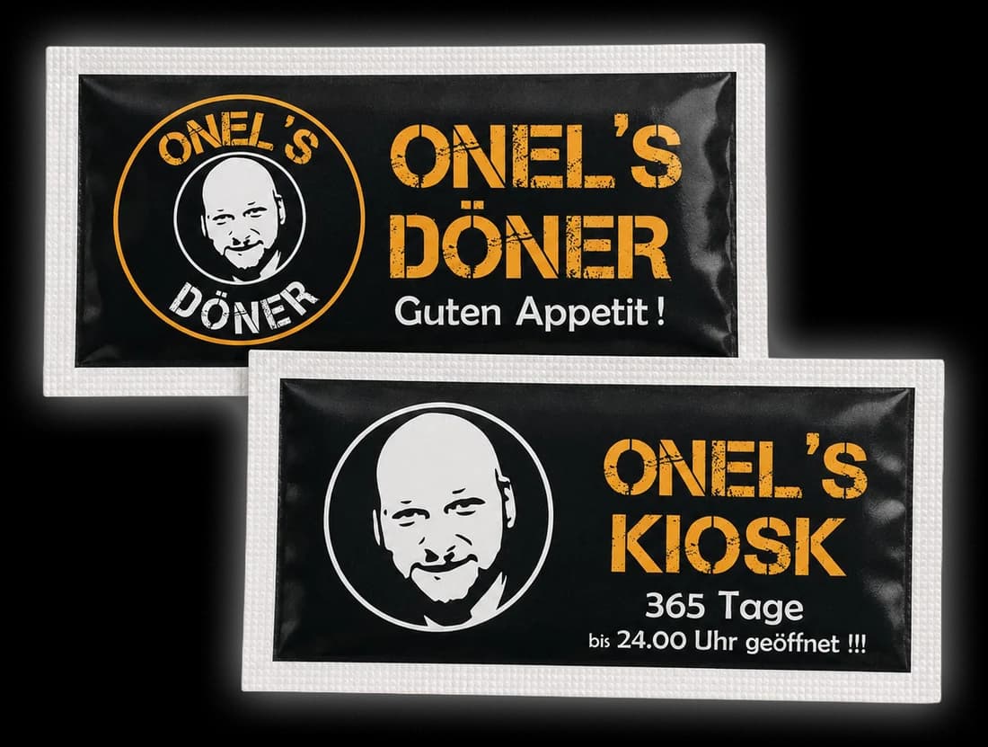 Onel's Döner için üretilen kişiye özel ıslak mendil