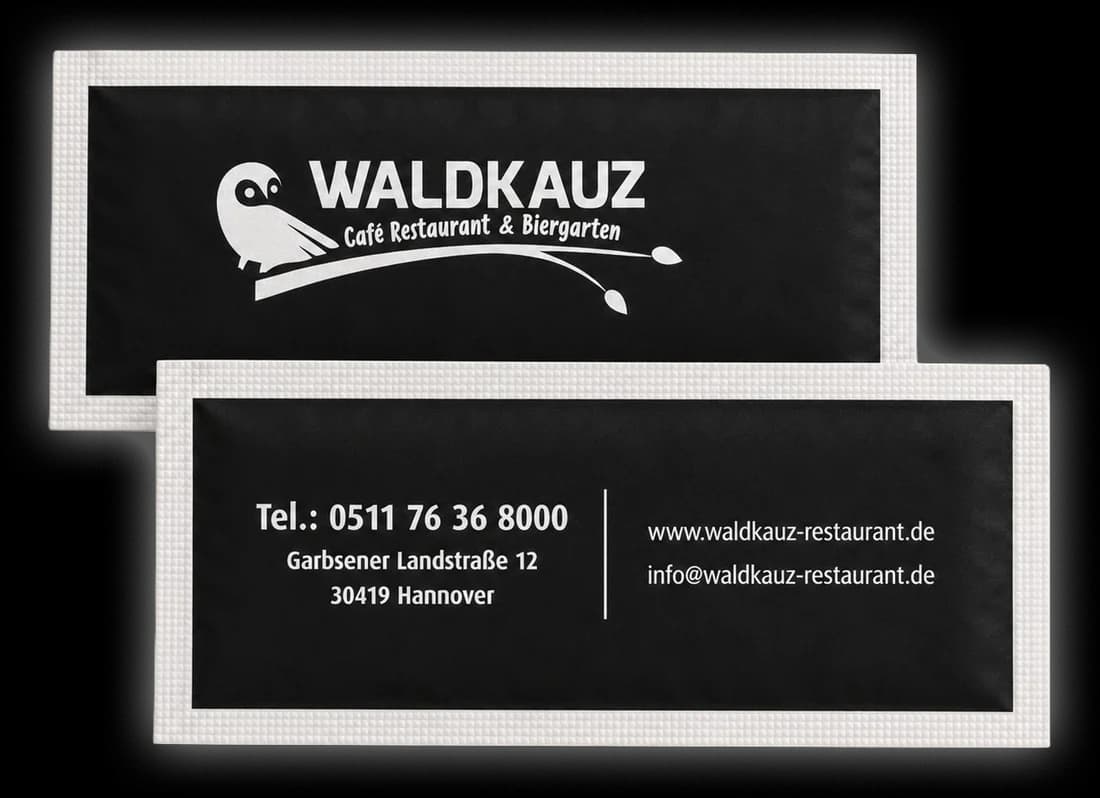 Waldkauz için üretilen kişiye özel ıslak mendil